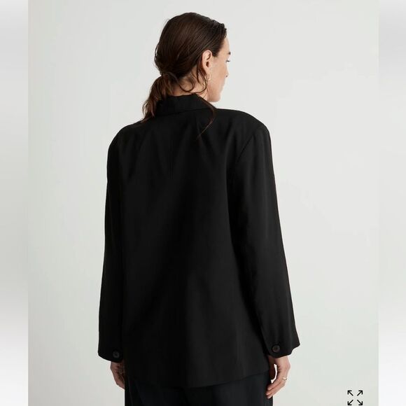 Madewell Relaxed Blazer in Softdrape Black Size L. NWT. - Picture 3 of 16